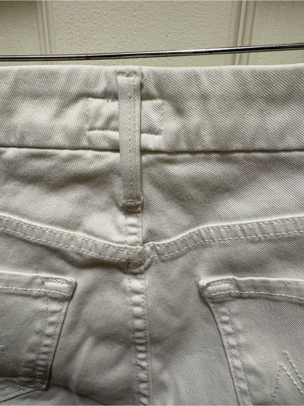 MOTHER The Looker Ankle Fray Jeans Glass Slipper White Raw Hem Skinny Size 25 - Picture 16 of 16